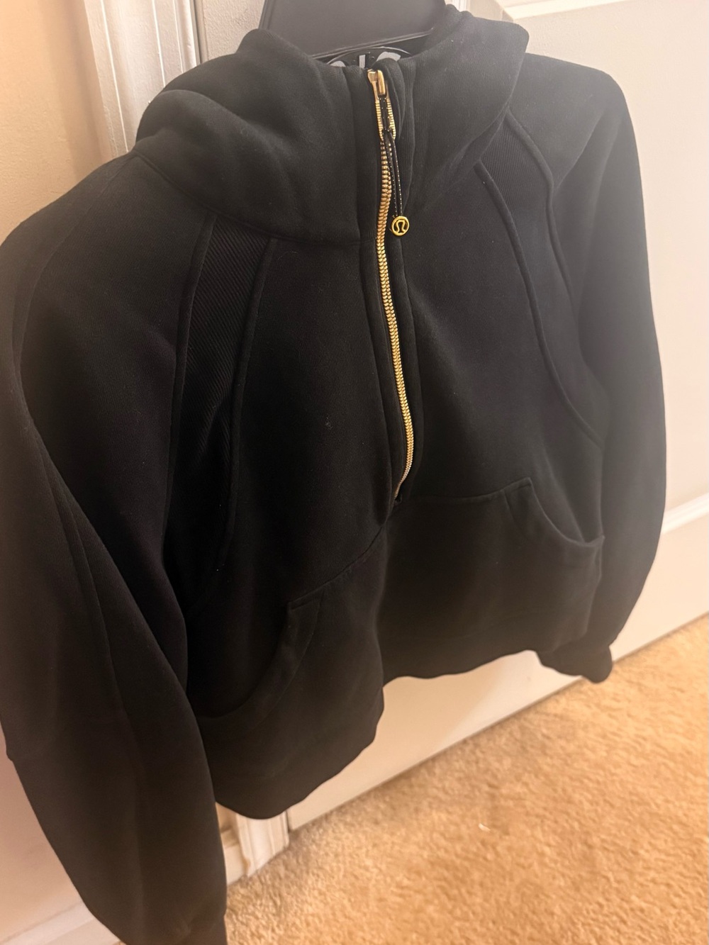 Black Kids Hoodie Jacket with Gold Zip